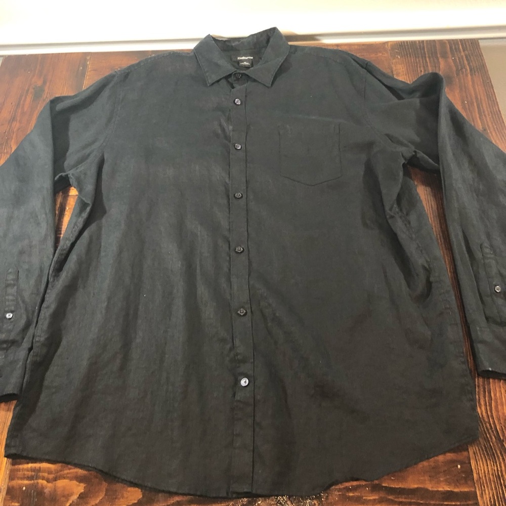 Claiborne black casual button up